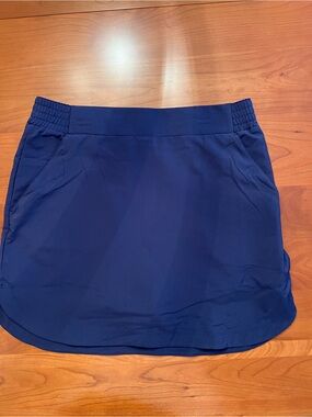 Navy Sport Skort with Elastic Waist and Attached Shorts